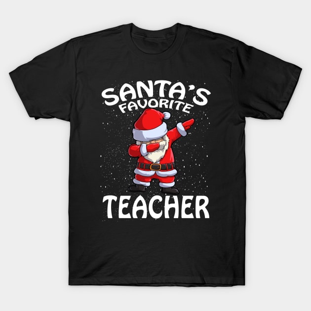 Santas Favorite Teacher Christmas T-Shirt by intelus